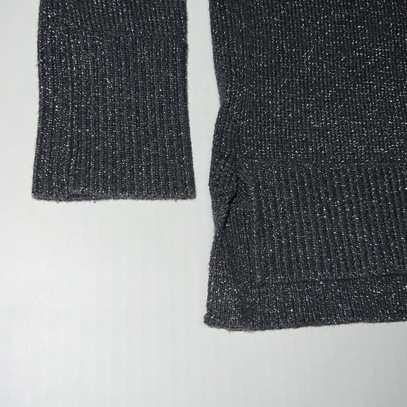 DKNY CrewNeck Sweater Women’s Size XS Charcoal Grey with Metallic Silver - Picture 4 of 11